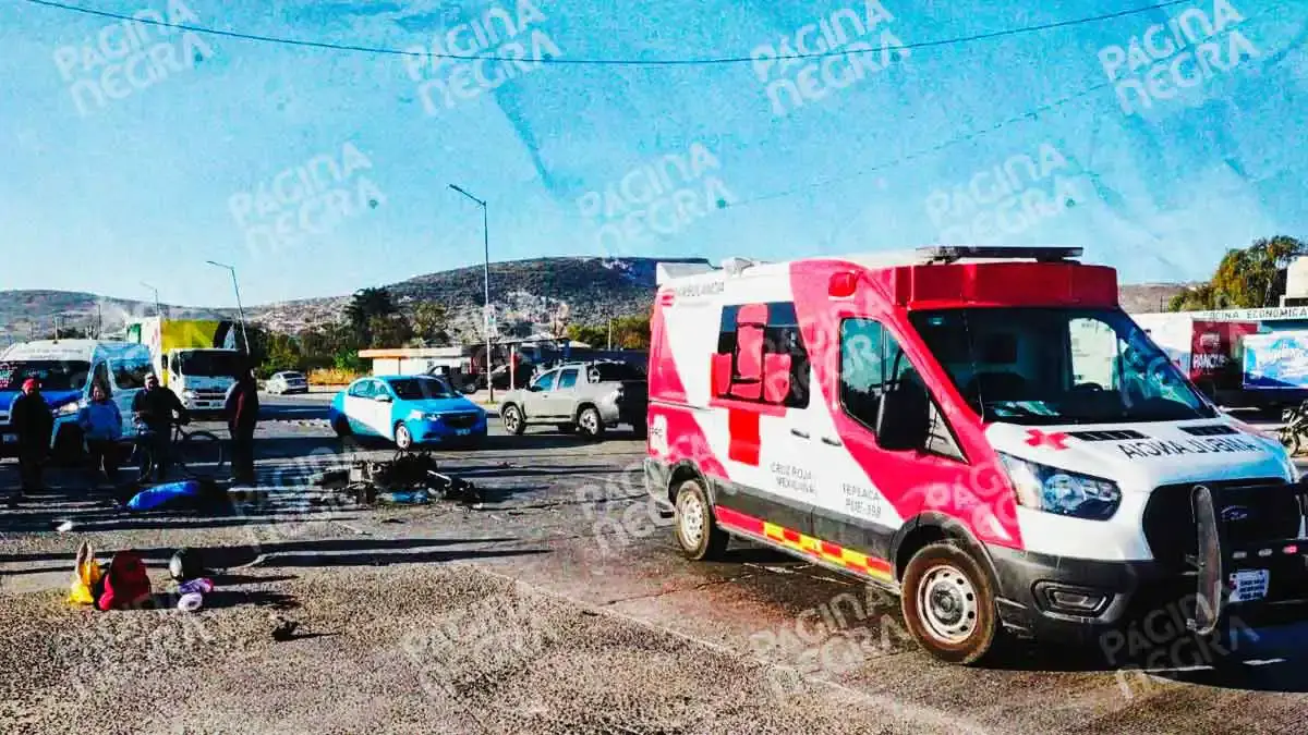 Motociclista adolescente murió y acompañante resultó herido tras choque contra conductora en Tepeaca, Puebla