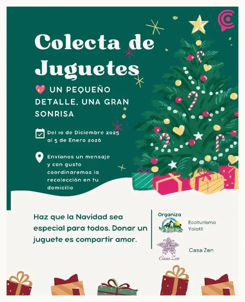 Emprendedores organizan colecta de juguetes para niñas y niños de la Sierra Norte de Puebla