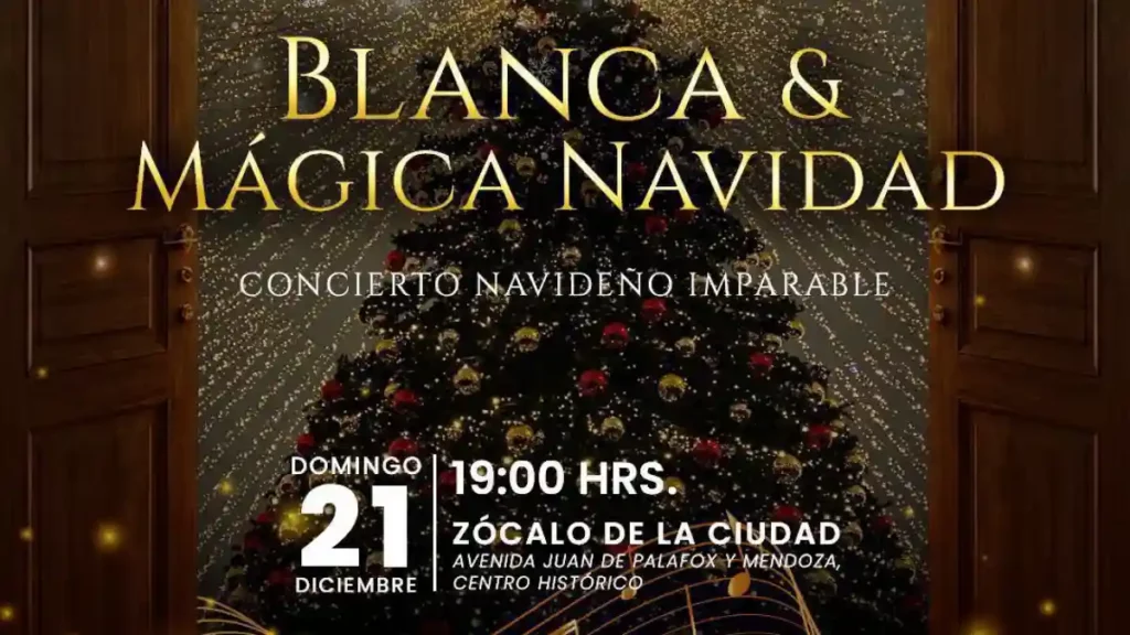 Blanca Mágica Navidad: música y danza iluminan el Zócalo de Puebla