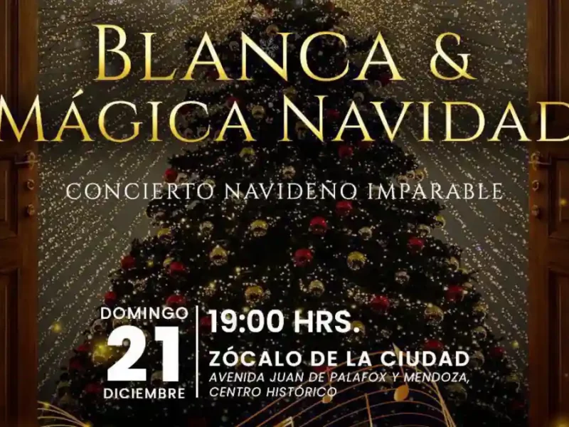 Blanca Mágica Navidad: música y danza iluminan el Zócalo de Puebla