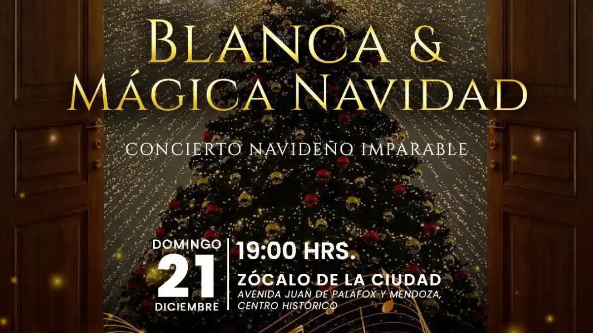 Blanca Mágica Navidad: música y danza iluminan el Zócalo de Puebla