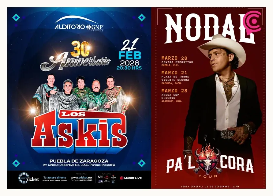 Estos son los conciertos más esperados para el 2026 en Puebla
