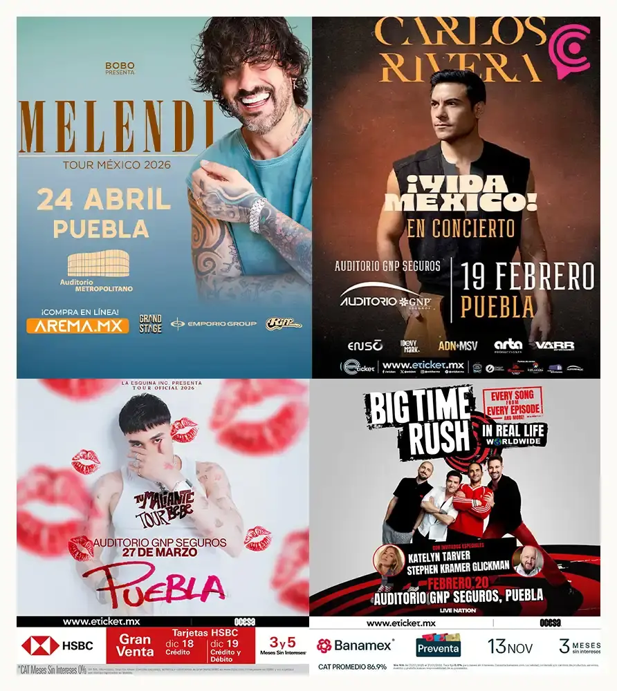 Estos son los conciertos más esperados para el 2026 en Puebla