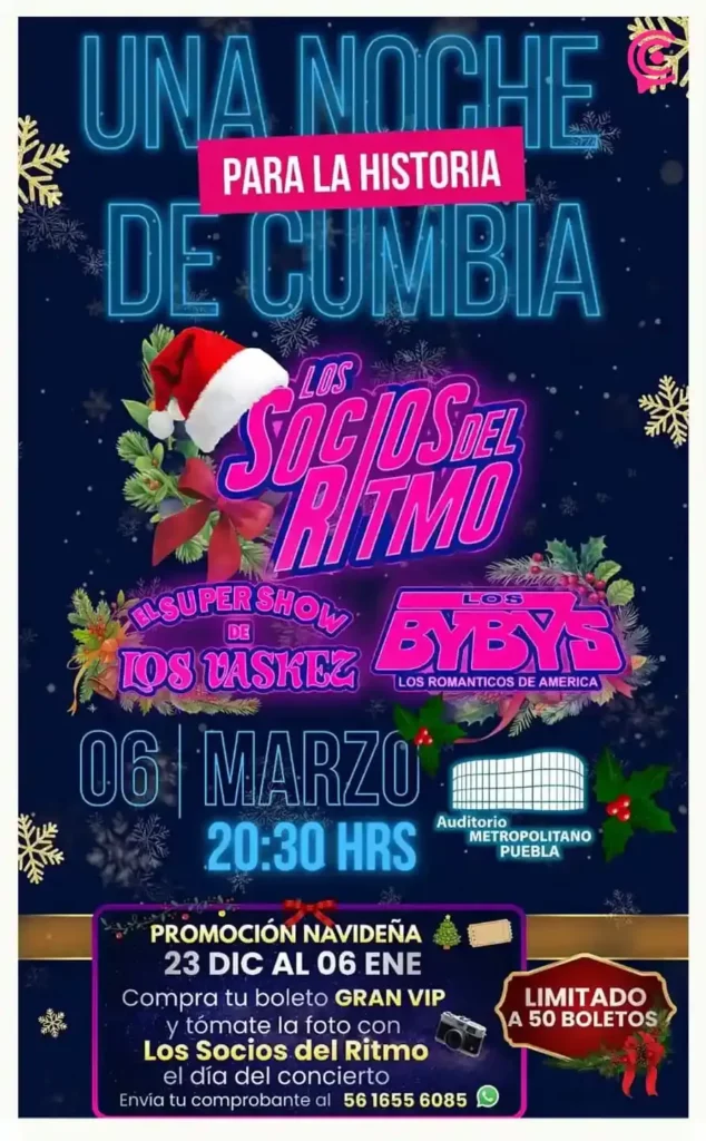 Los Socios del Ritmo, Súper Show de los Váskez y Los Bybys encenderán Puebla con “Una Noche de Cumbia”