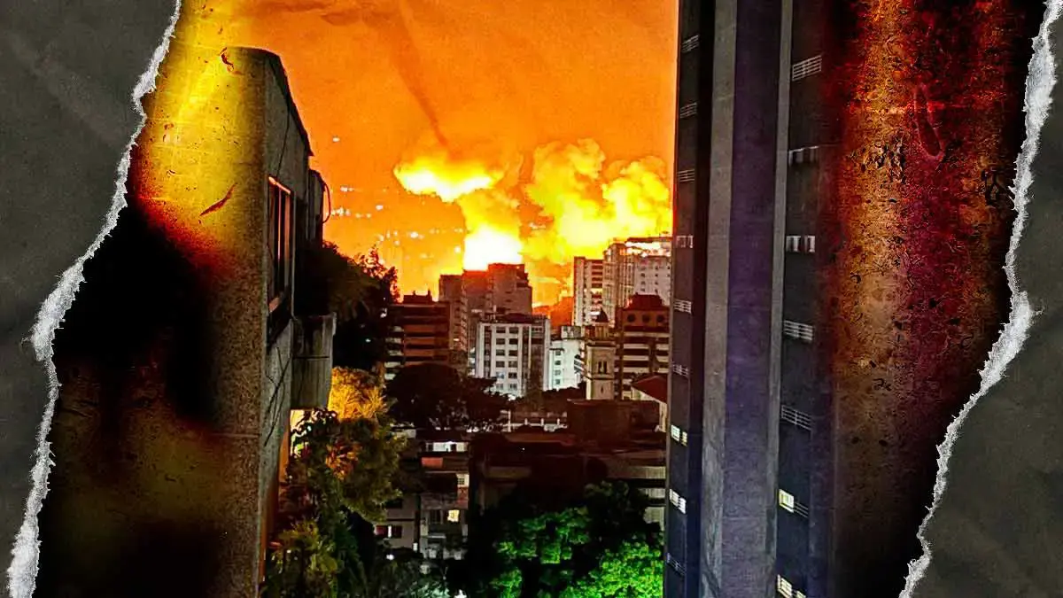Caracas bajo bombardeos; asedio militar de Estados Unidos provocan explosiones y sobrevuelos en Venezuela