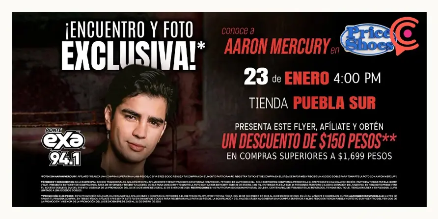 Más de mil pesos costará convivencia con Aarón Mercury en Puebla