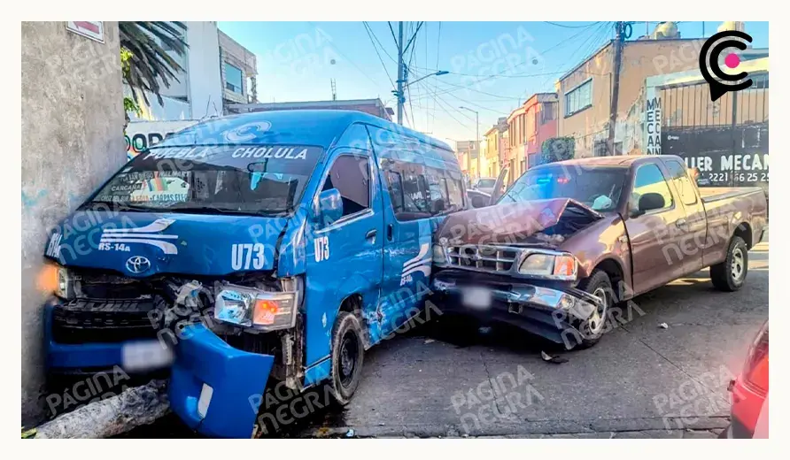 Choque entre ruta RS-14A y camioneta deja seis lesionados en San Pedro Cholula