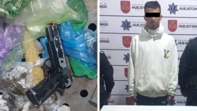 Refuerza SSC de Huejotzingo la seguridad: asegura armas, droga y vehículos robados en diversos operativos