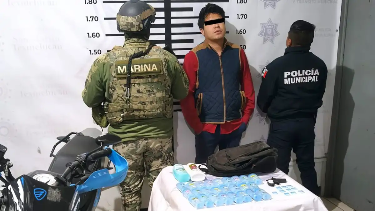 Detiene Seguridad Pública de Texmelucan a masculino por presunto robo a farmacia