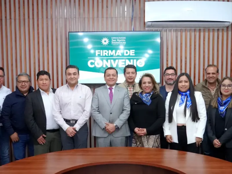 Firmó gobierno de Texmelucan convenio con Canaco SERVyTUR y Coparmex en apoyo al comercio local