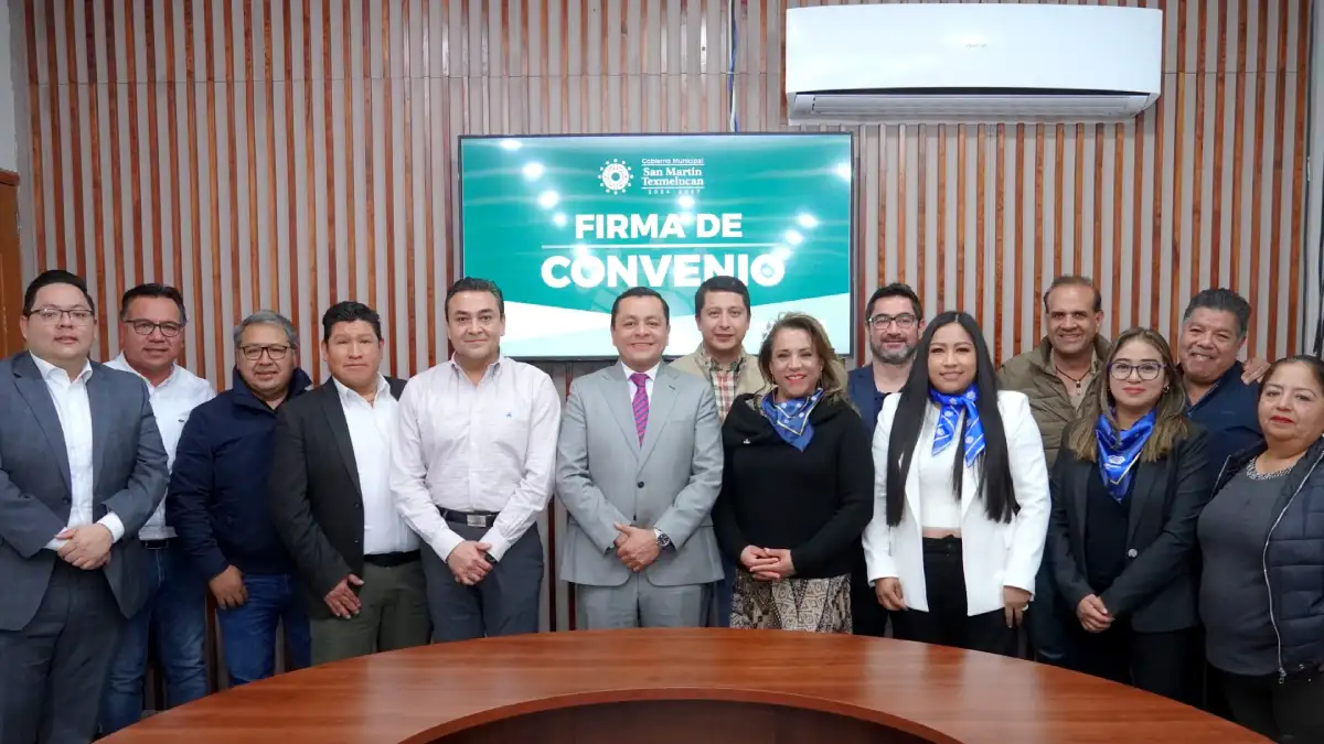 Firmó gobierno de Texmelucan convenio con Canaco SERVyTUR y Coparmex en apoyo al comercio local