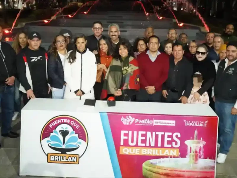 Fortalece gobierno de Pepe Chedraui espacios funcionales con inauguración del mantenimiento de la fuente Hermanos Serdán