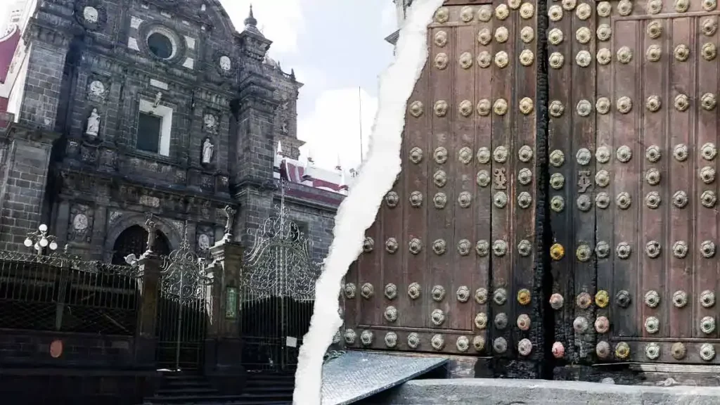 Catedral de Puebla sufrió vandalismo; empresa rehabilitadora no solicitó resguardo previo al ataque