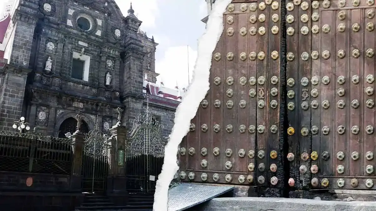 Catedral de Puebla sufrió vandalismo; empresa rehabilitadora no solicitó resguardo previo al ataque