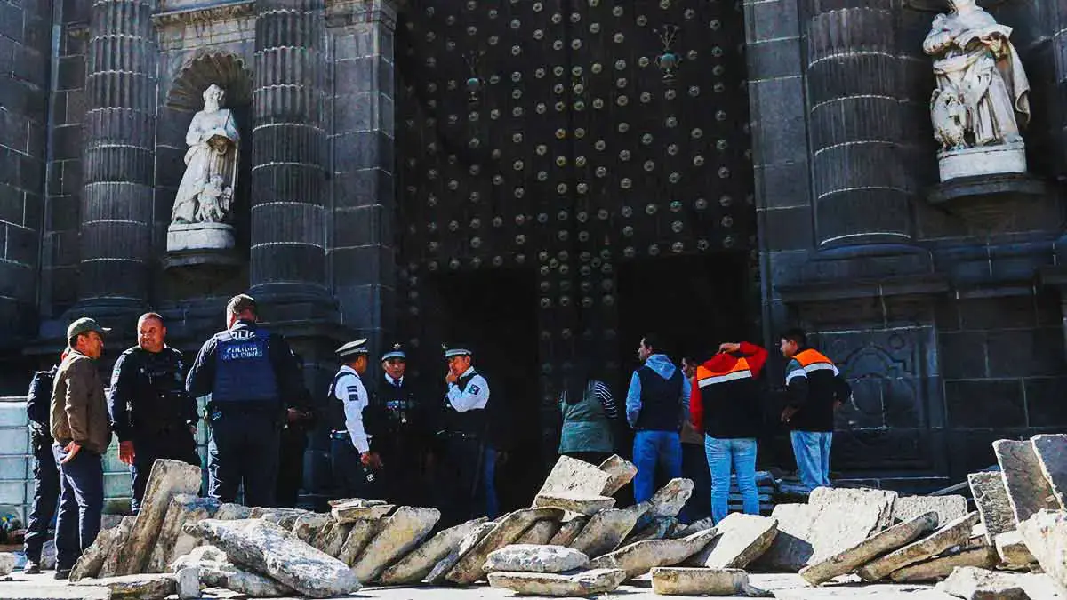 Coadyuva Gobierno de la Ciudad con inspección tras el incidente en la Catedral de Puebla