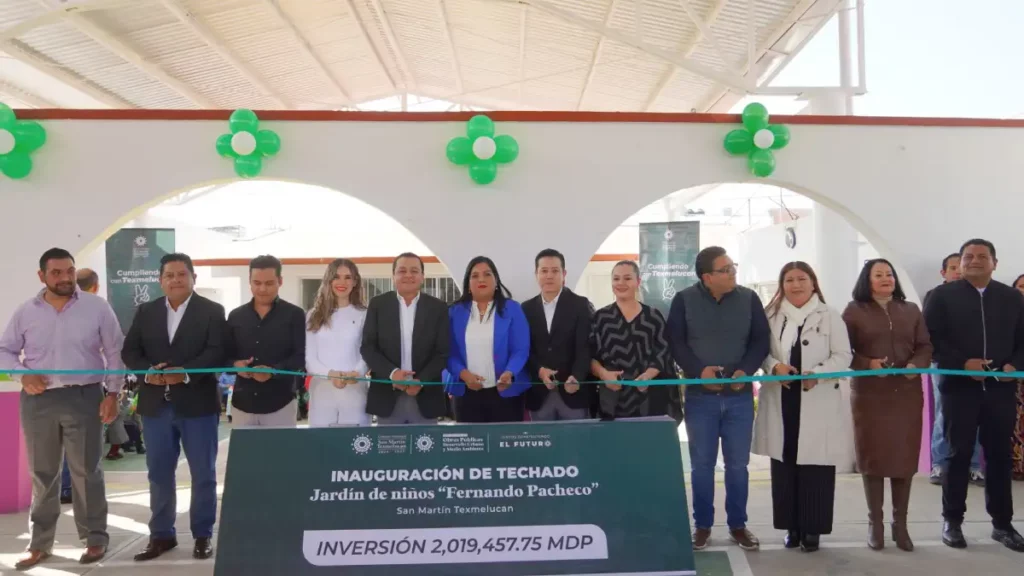 Inauguró gobierno de Texmelucan techado en preescolar “Fernando Pacheco”