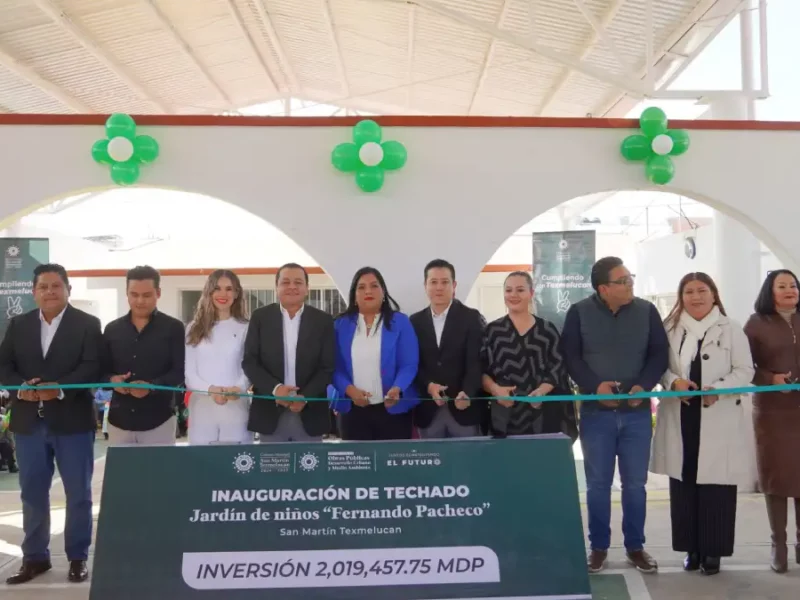 Inauguró gobierno de Texmelucan techado en preescolar “Fernando Pacheco”