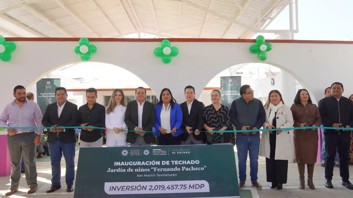 Inauguró gobierno de Texmelucan techado en preescolar “Fernando Pacheco”