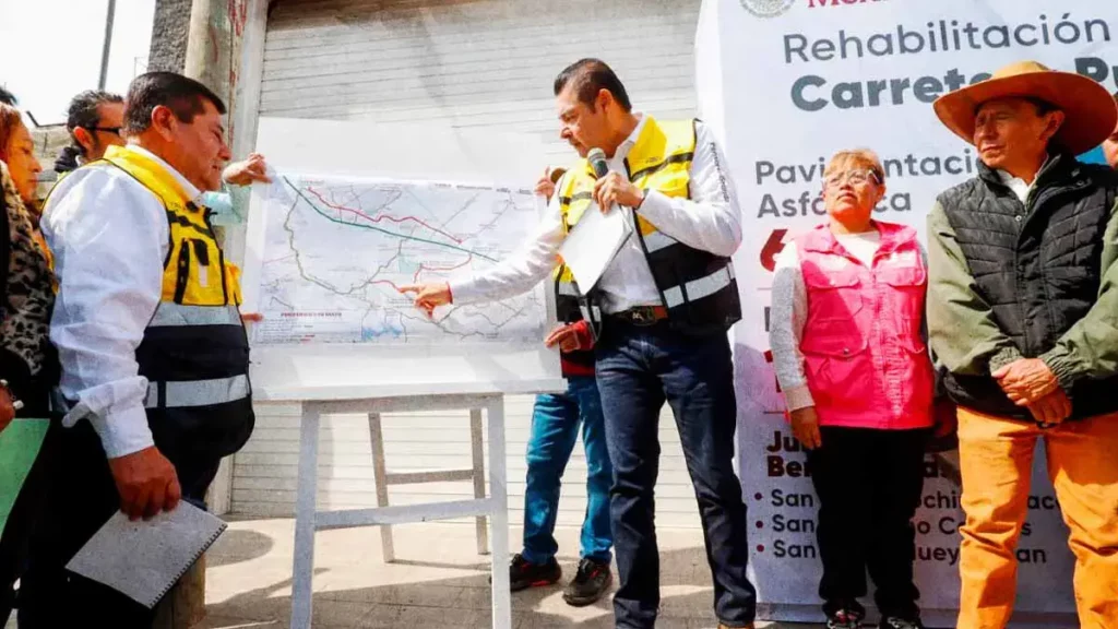 Alejandro Armenta supervisa modernización de la carretera Puebla-Tlaxcala; obra beneficiará a 1.6 millones de personas