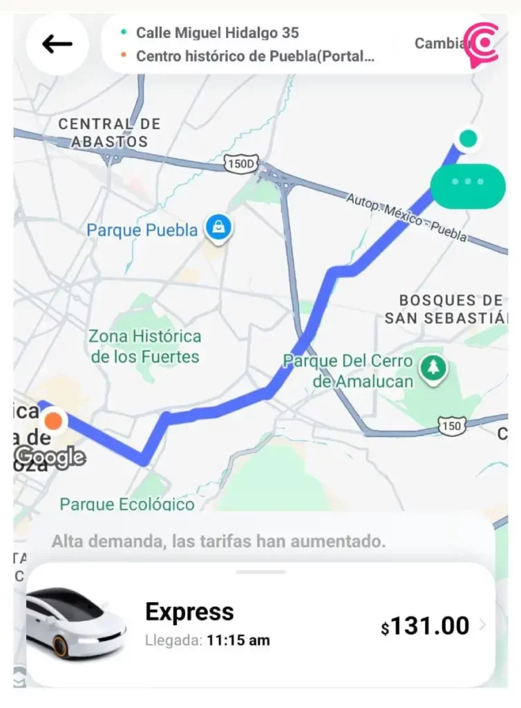 Uber y Didi aumentan precios tras megaparo de transporte público en Puebla