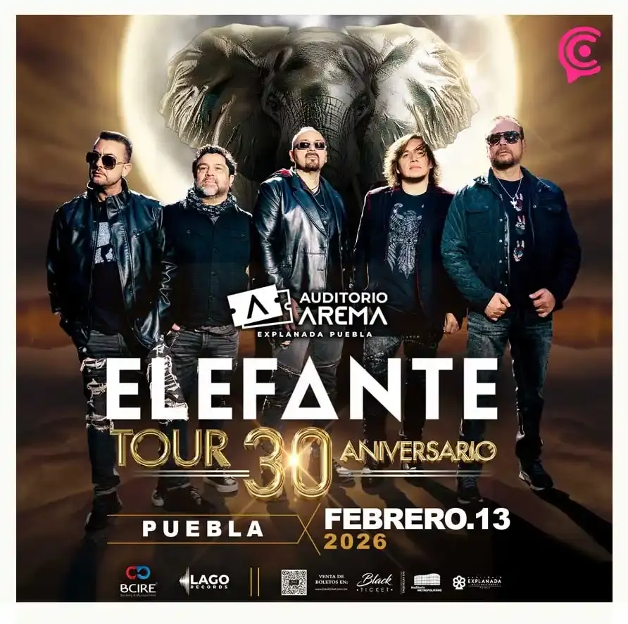 Elefante regresa a Puebla en 2026 para festejar 30 años de música