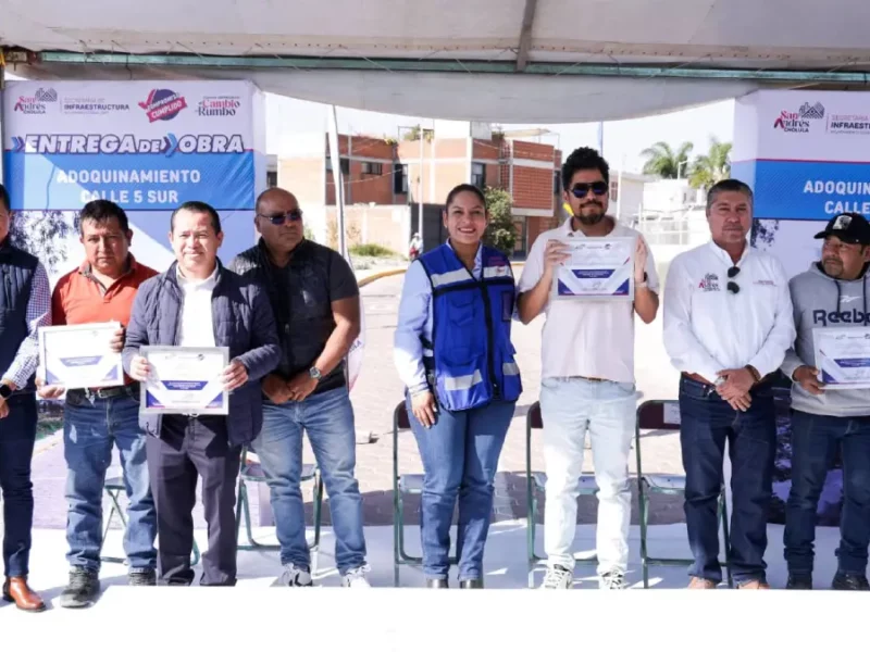 Entrega Lupita Cuautle otra calle rehabilitada en San Andrés Cholula