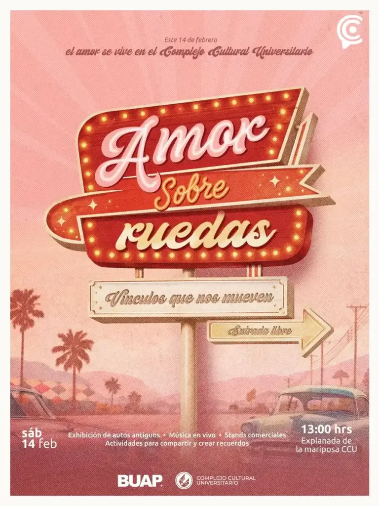 Celebra el 14 de febrero en el CCU BUAP con la expo “Amor sobre Ruedas”