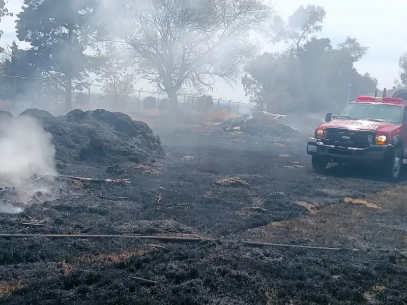 Sofocó bomberos de Texmelucan incendio de pastizal en zona del ITSSMT