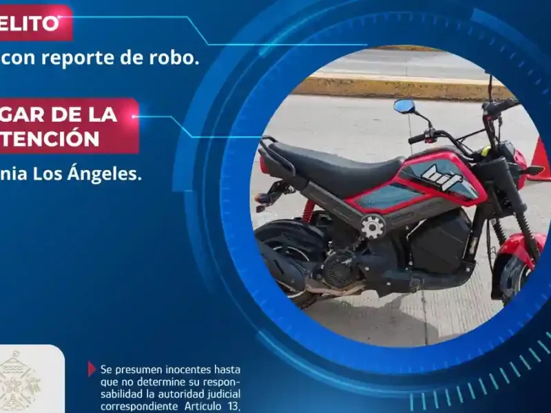 Secretaría de Seguridad Ciudadana localizan motocicleta con reporte de robo en Atlixco