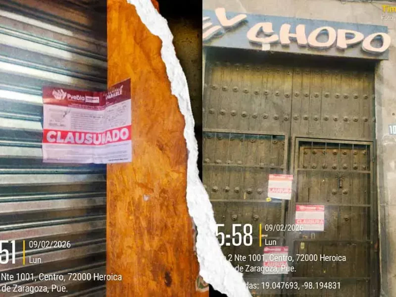 Ayuntamiento de Puebla clausura bar El Chopo en Puebla tras riña que dejó dos heridos