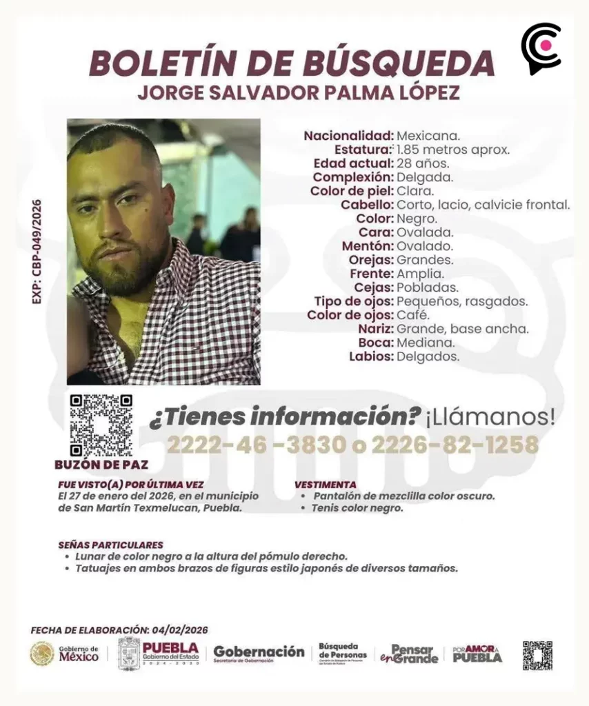 Localizan restos humanos frente a presidencia de Texmelucan; tenía mensaje de la Operativa Barredora