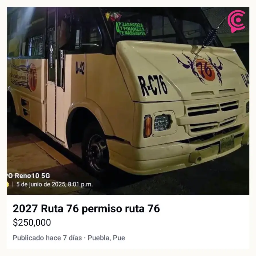 Operativos y sanciones contra transporte público en Puebla detonan venta de unidades y concesiones en Marketplace