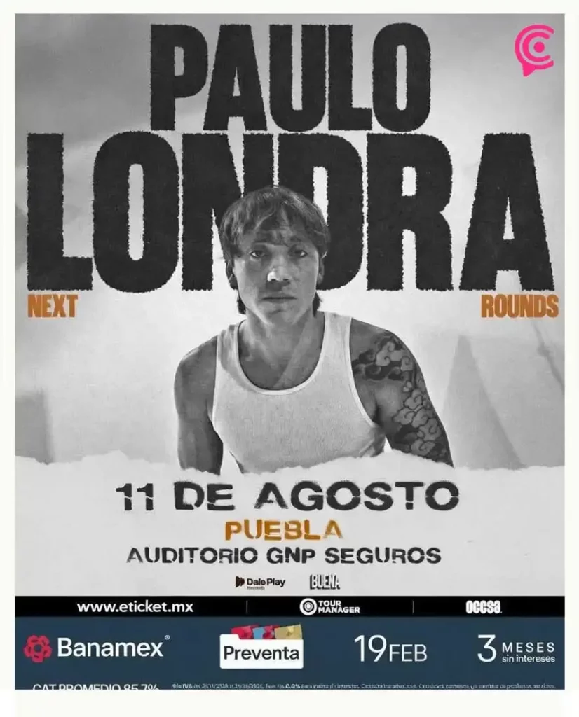 Paulo Londra llega a Puebla con su tour “Next Rounds” 2026