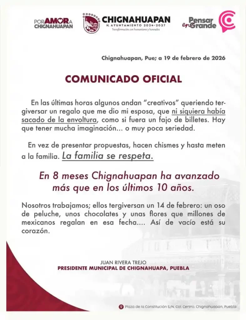 “Andan creativos”: alcalde de Chignahuapan niega fajo de billetes; señala tergiversación del 14 de febrero