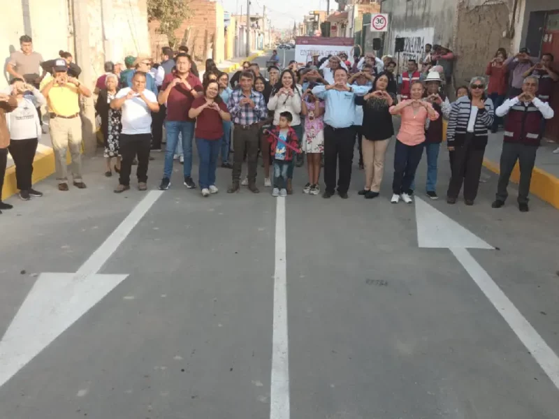 Entrega Tonantzin Fernández 2 rehabilitaciones de calles en San Matías Cocoyotla