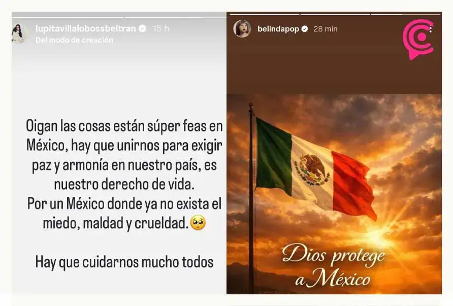 Famosos reaccionan a violencia en México tras muerte de El Mencho