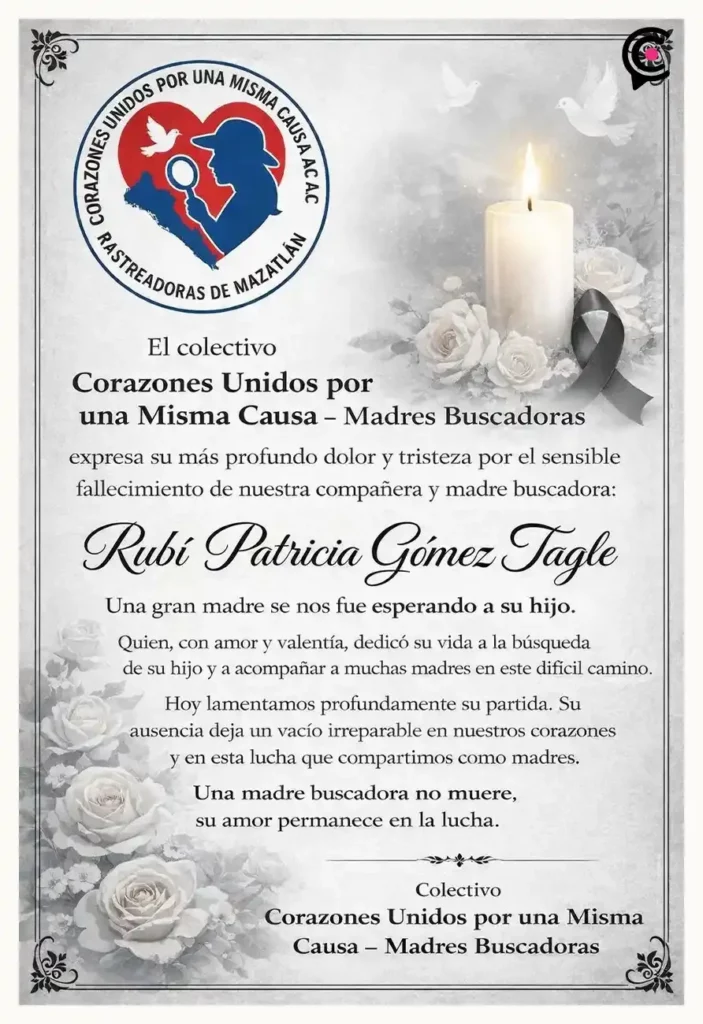 Asesinan a Rubí Patricia Gómez, madre buscadora de Mazatlán