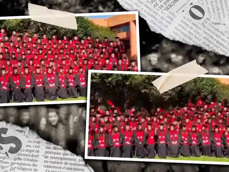 Colapsa grada durante foto de graduación en la Ibero Santa Fe; hay 33 lesionados