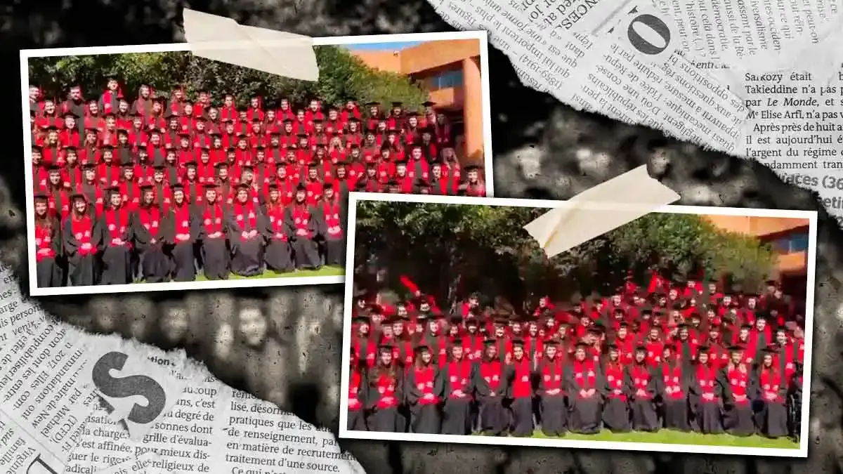 Colapsa grada durante foto de graduación en la Ibero Santa Fe; hay 33 lesionados