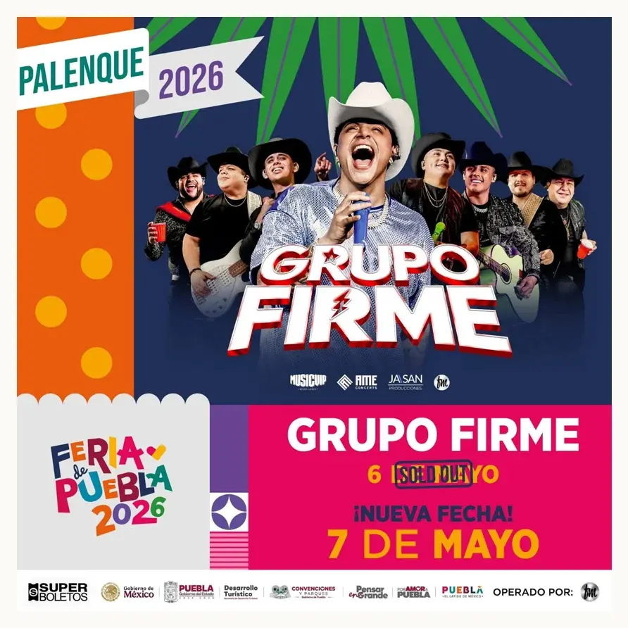 Grupo Firme logra lleno total en Palenque de Puebla 2026 y anuncia segunda fecha