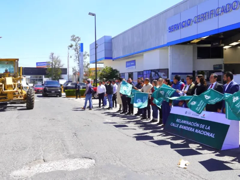 Alcalde Juan Manuel Alonso, inició relaminación de la calle Bandera Nacional para agilizar el tránsito en Texmelucan