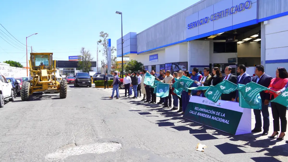 Alcalde Juan Manuel Alonso, inició relaminación de la calle Bandera Nacional para agilizar el tránsito en Texmelucan