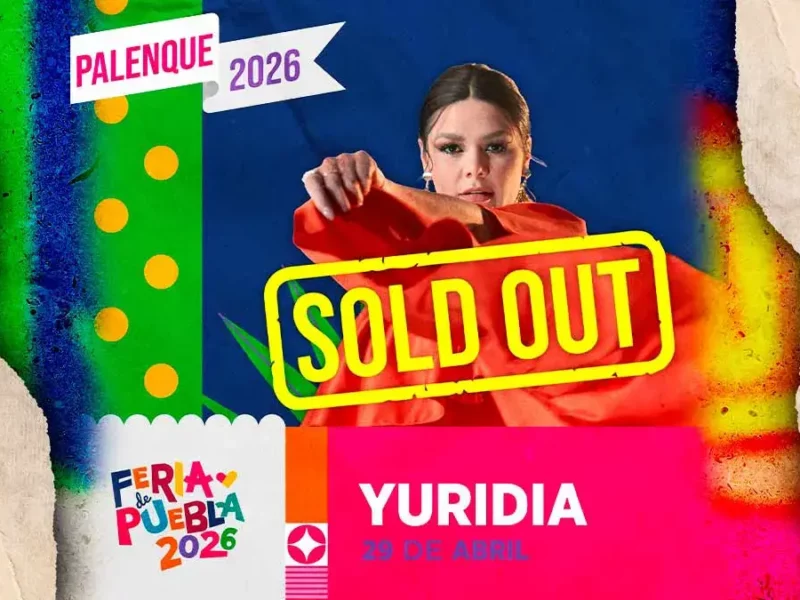 Boletos agotados para Yuridia en Palenque de la Feria de Puebla 2026