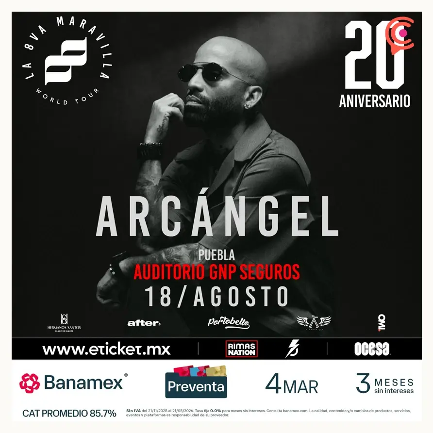 Arcángel celebrará 20 años de trayectoria en Puebla con concierto “La 8va Maravilla World Tour”