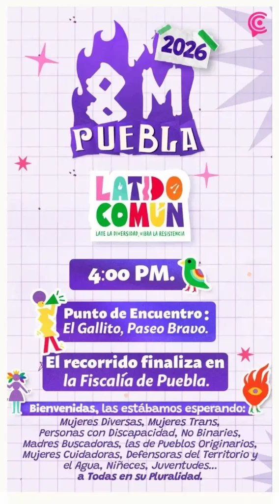Secretaría de las Mujeres Puebla promete marcha 8M segura y sin criminalización