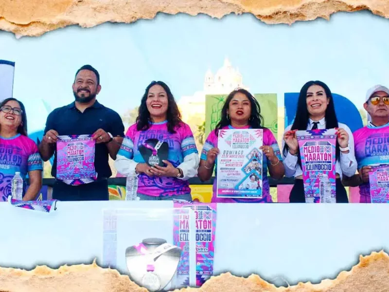 Presentan medalla y playera del Medio Maratón Equinoccio San Andrés Cholula 2026