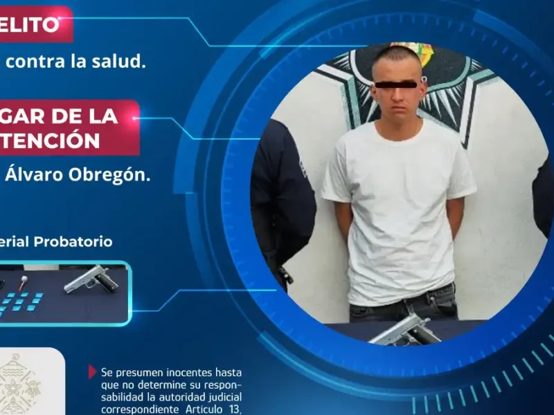 Secretaría de Seguridad Ciudadana de Atlixco detiene a masculino por probables delitos contra la salud