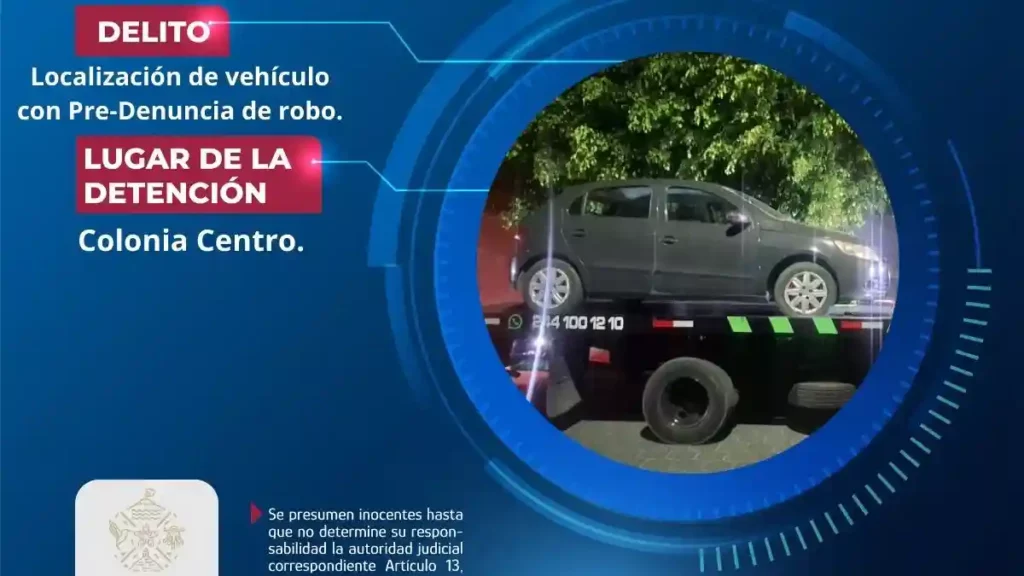 Secretaría de Seguridad Ciudadana de Atlixco recupera vehículo con predenuncia de robo