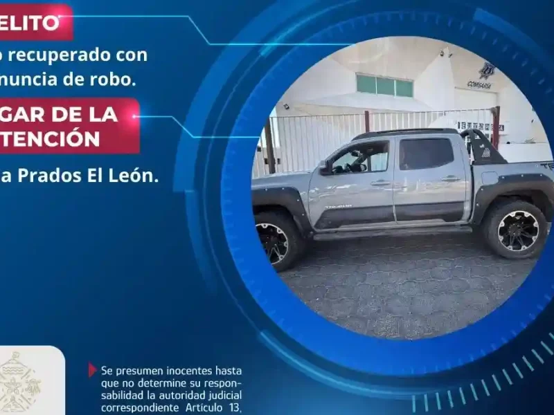 Recupera Seguridad Ciudadana de Atlixco camioneta con predenuncia de robo