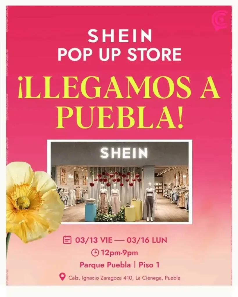 Shein abre tienda física en Parque Puebla; fechas, horarios y Pop Up Store exclusiva 2026